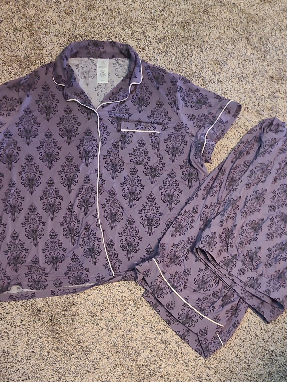 Disney 2025 Haunted Mansion Purple Wallpaper Pajamas XXL